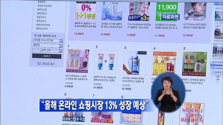 “올해 온라인 쇼핑시장 13% 성장 예상”