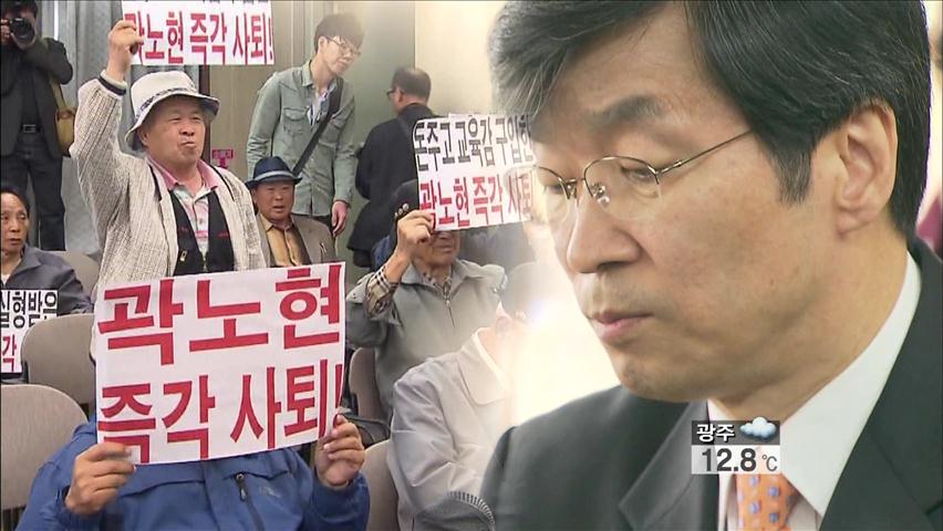 곽노현 “교육감직 수행”…관련 단체 사퇴 요구