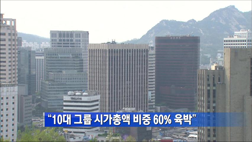 “10대 그룹 시가총액 비중 60% 육박”