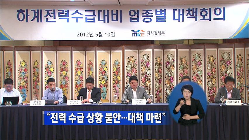 “전력 수급 상황 불안…대책 마련”