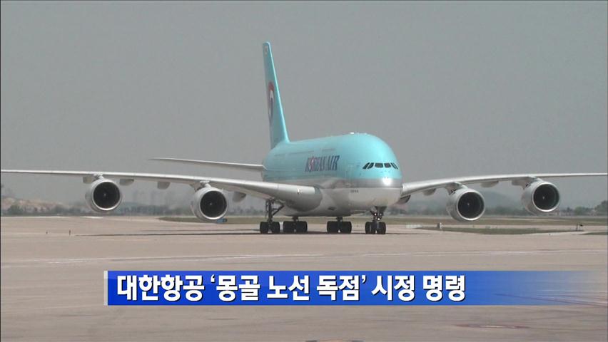 대한항공 ‘몽골 노선 독점’ 시정 명령