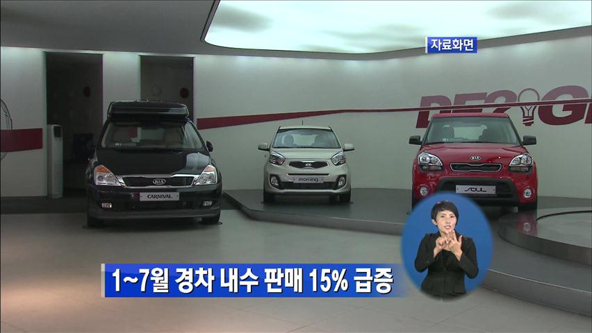 1~7월 경차 내수 판매 15% 급증