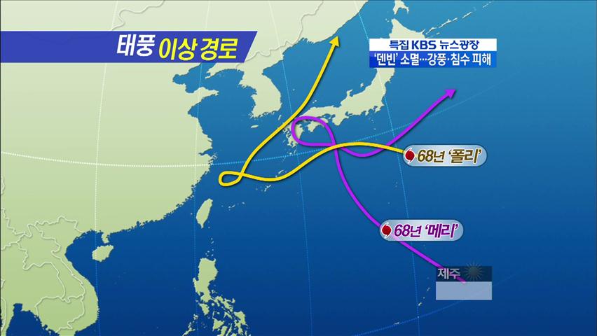 떠돌이 태풍 ‘덴빈’, 이상진로 원인은?