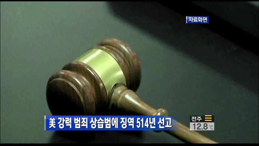 美 강력 범죄 상습범에 징역 514년 선고