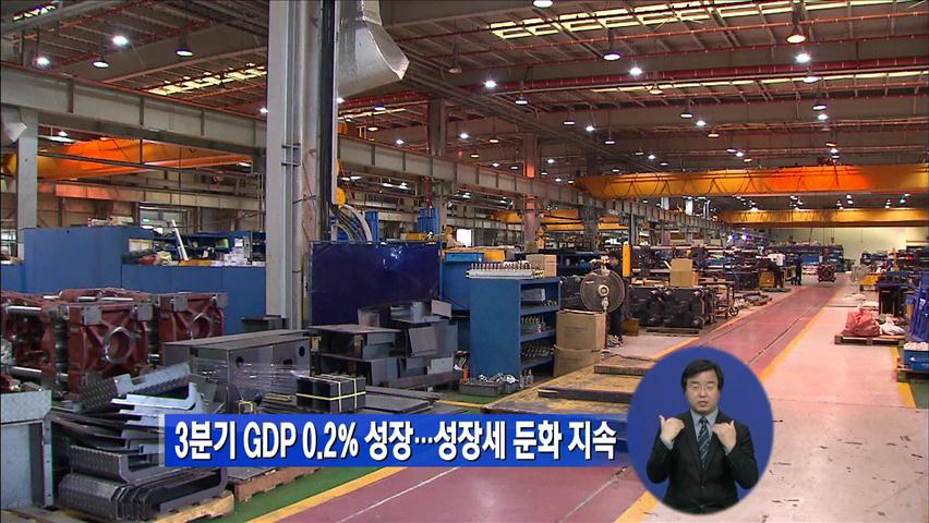 3분기 GDP 0.2% 성장…성장세 둔화 지속