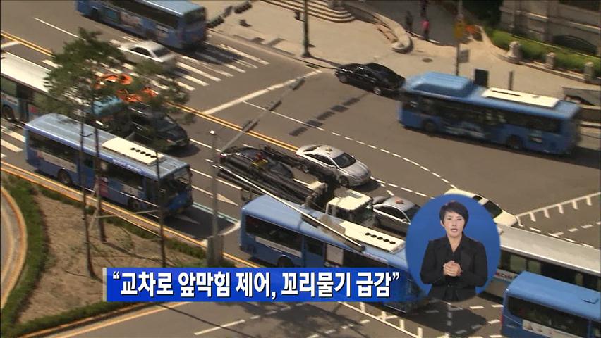 “교차로 앞막힘 제어, 꼬리물기 급감”