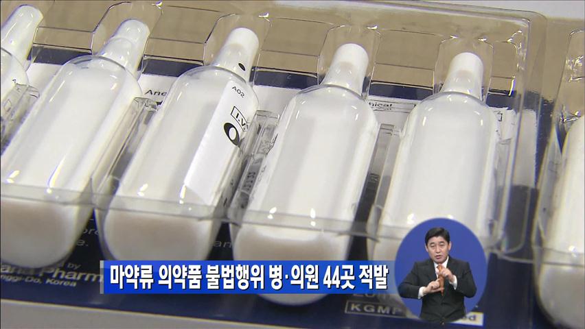 마약류 의약품 불법행위 병·의원 44곳 적발