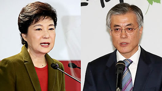 박근혜-문재인 후보, 충청지역 유세 맞대결