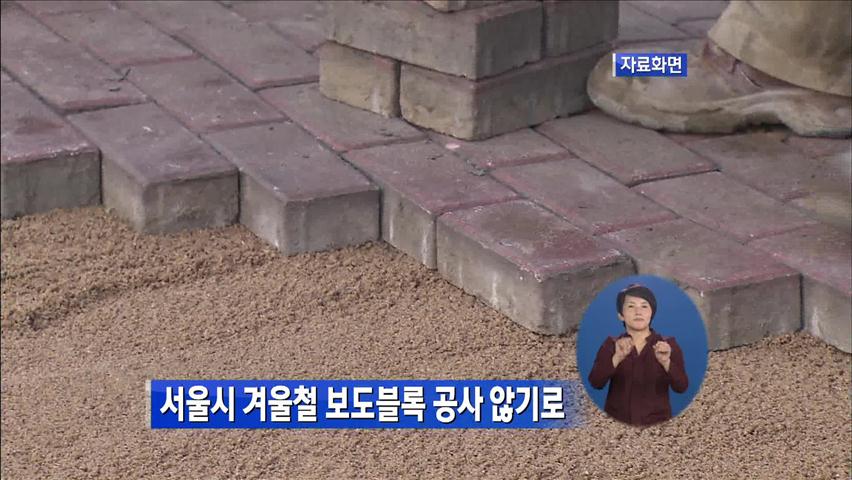 서울시, 겨울철 보도블럭 공사 않기로