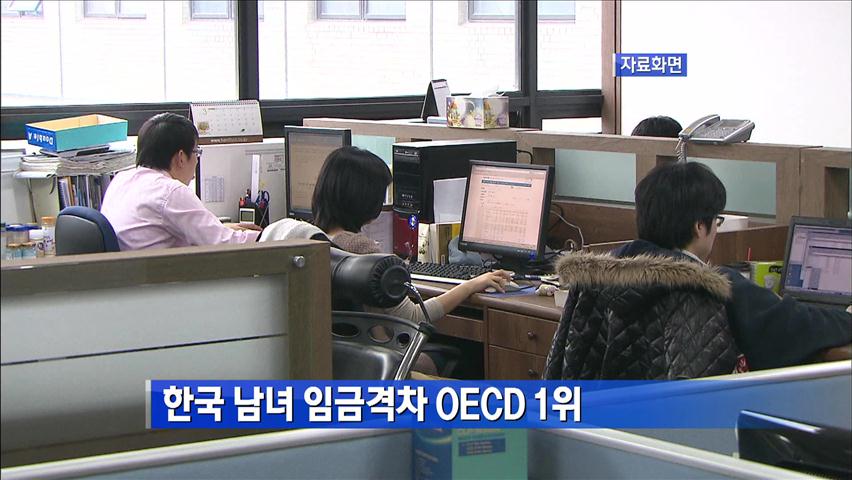 한국 남녀 임금 격차 OECD 1위