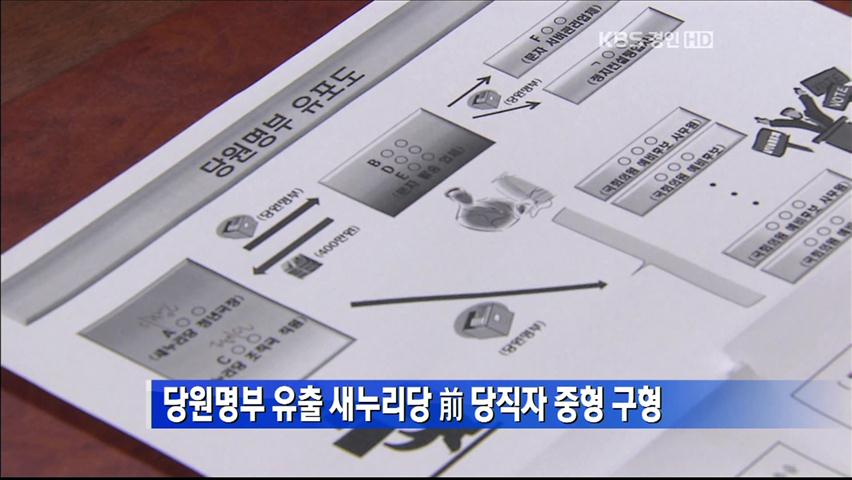 당원명부 유출 새누리당 前 당직자 중형 구형