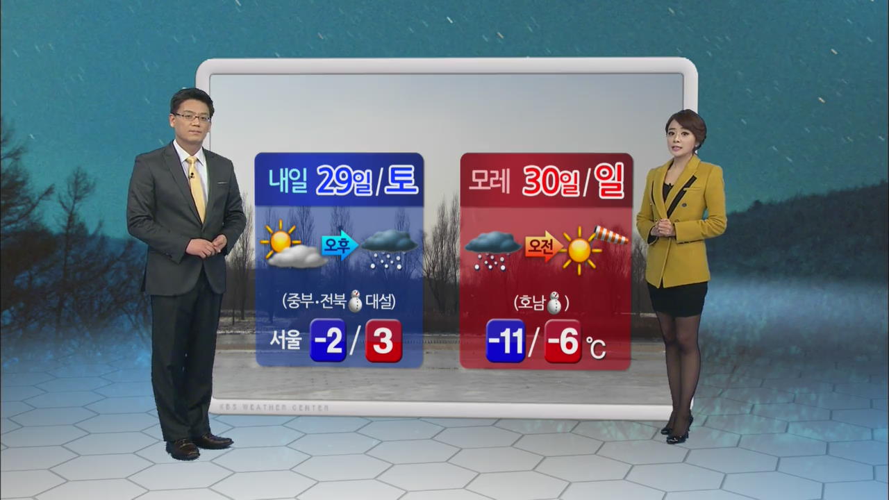 내일 오후부터 전국 눈…서울 아침 기온 영하 2도
