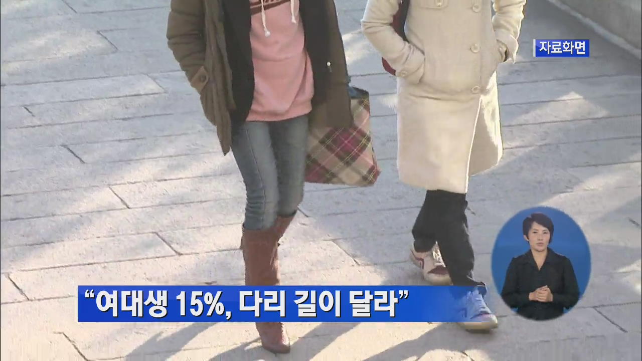 “여대생 15%, 다리 길이 달라”