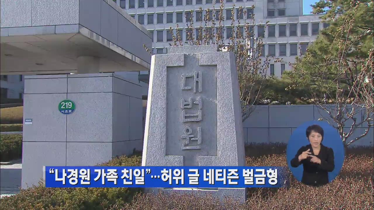 “나경원 가족 친일” 허위 글 네티즌 벌금형
