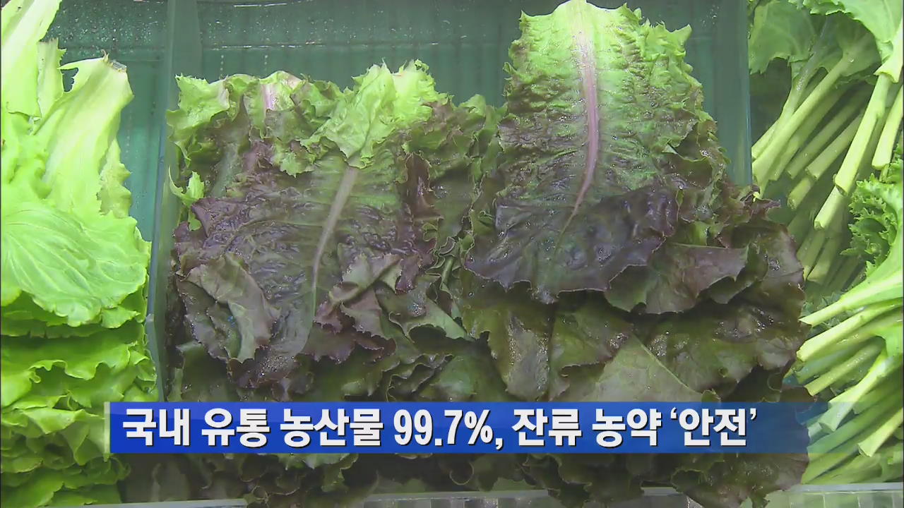 국내 유통 농산물 99.7%, 잔류 농약 ‘안전’