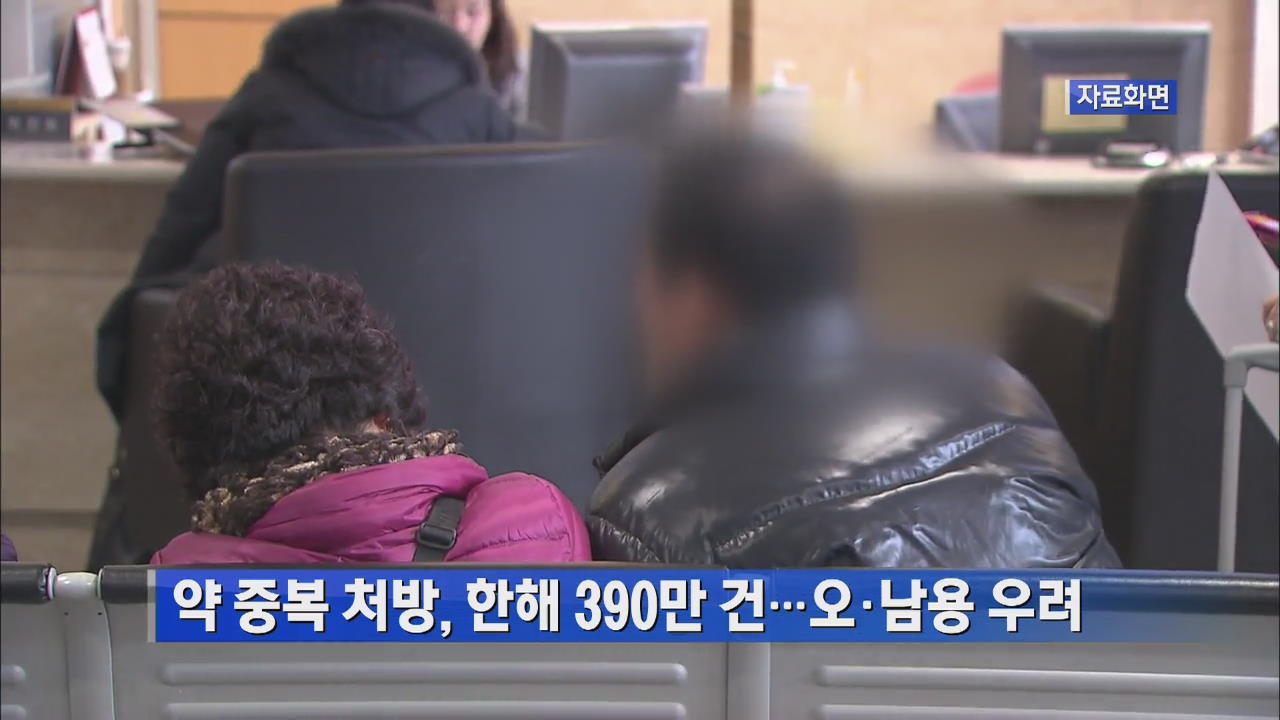 약 중복 처방, 한해 390만 건…오·남용 우려