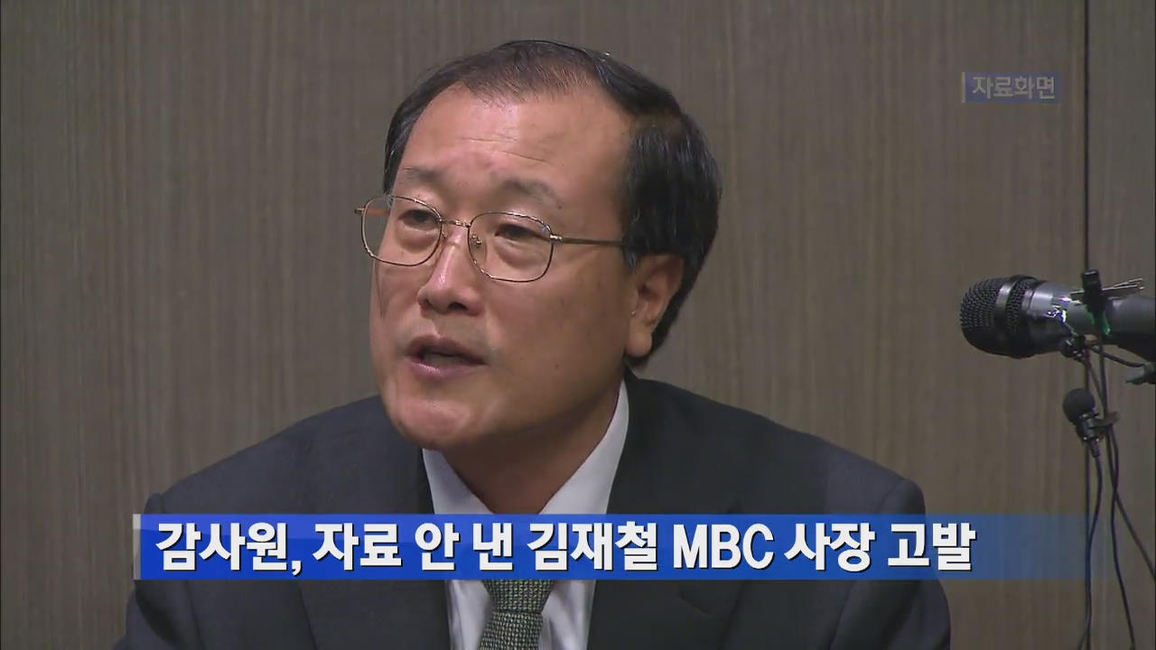 감사원, 자료 안 낸 김재철 MBC 사장 고발