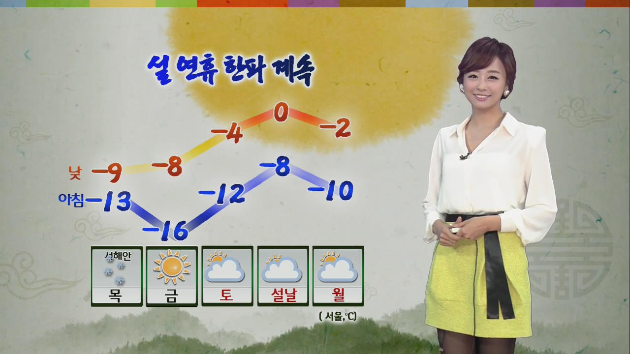 오후, 찬바람·기온 ‘뚝’…설 연휴 한파 계속