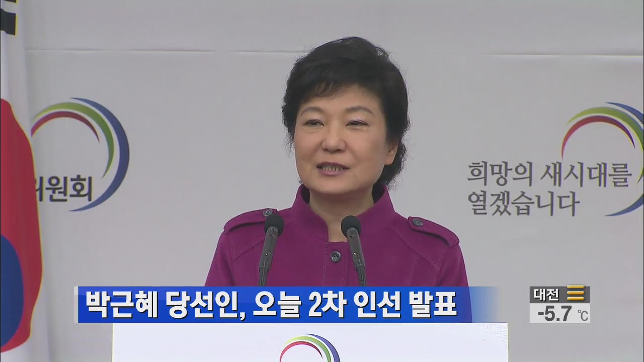 박근혜 당선인, 오늘 2차 인선 발표
