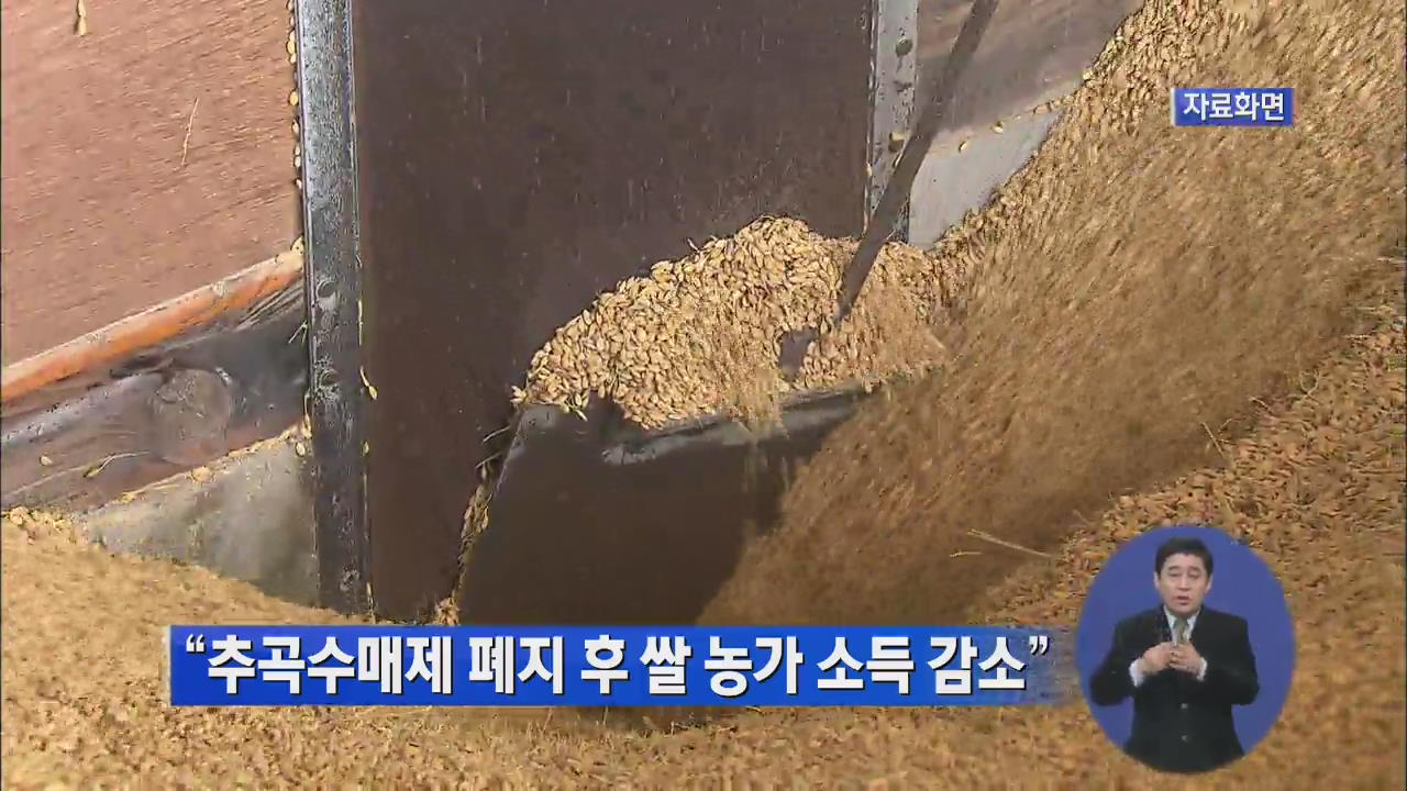 추곡수매제 폐지 이후 쌀 농가 소득 감소
