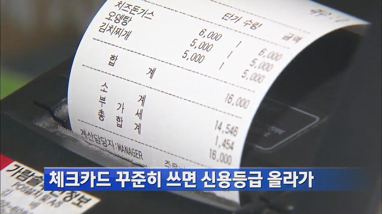 체크카드 꾸준히 쓰면 신용등급 올라가 外