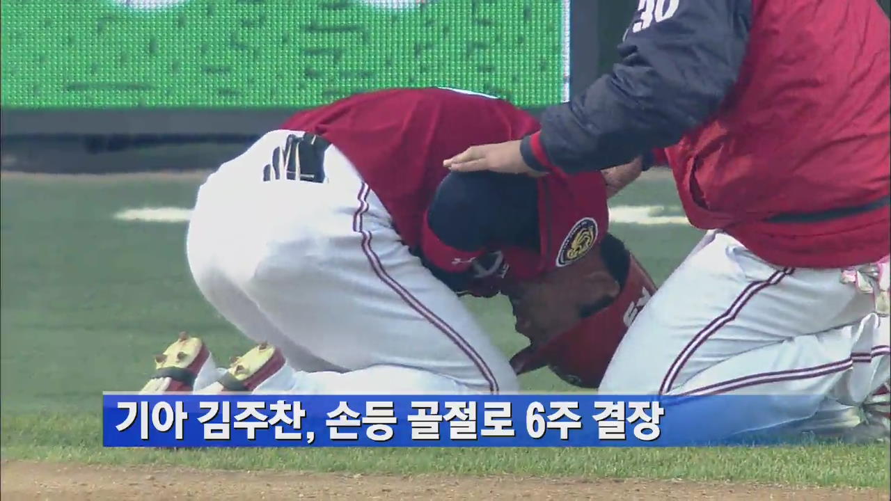 기아 김주찬, 손등 골절로 6주 결장