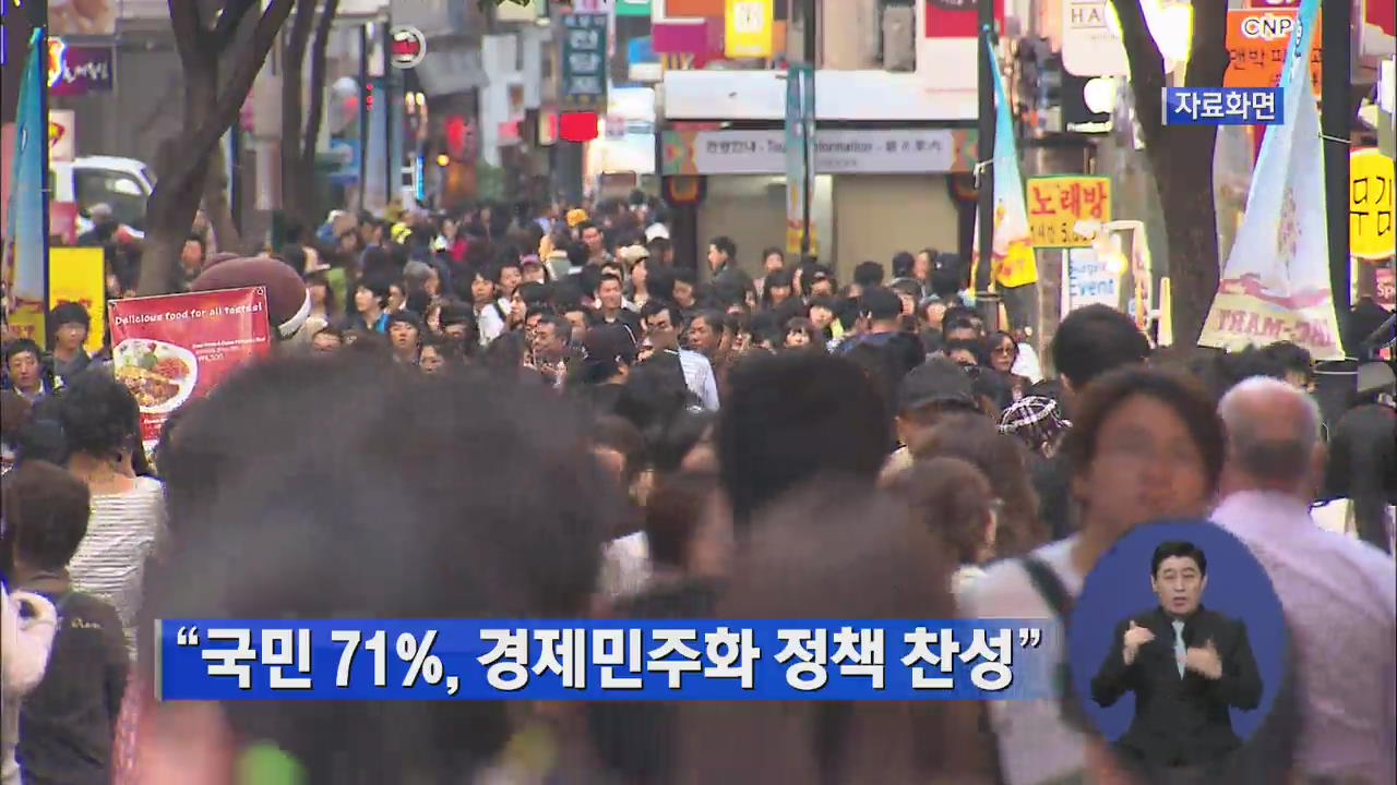 “국민 71%, 경제민주화 정책 찬성”