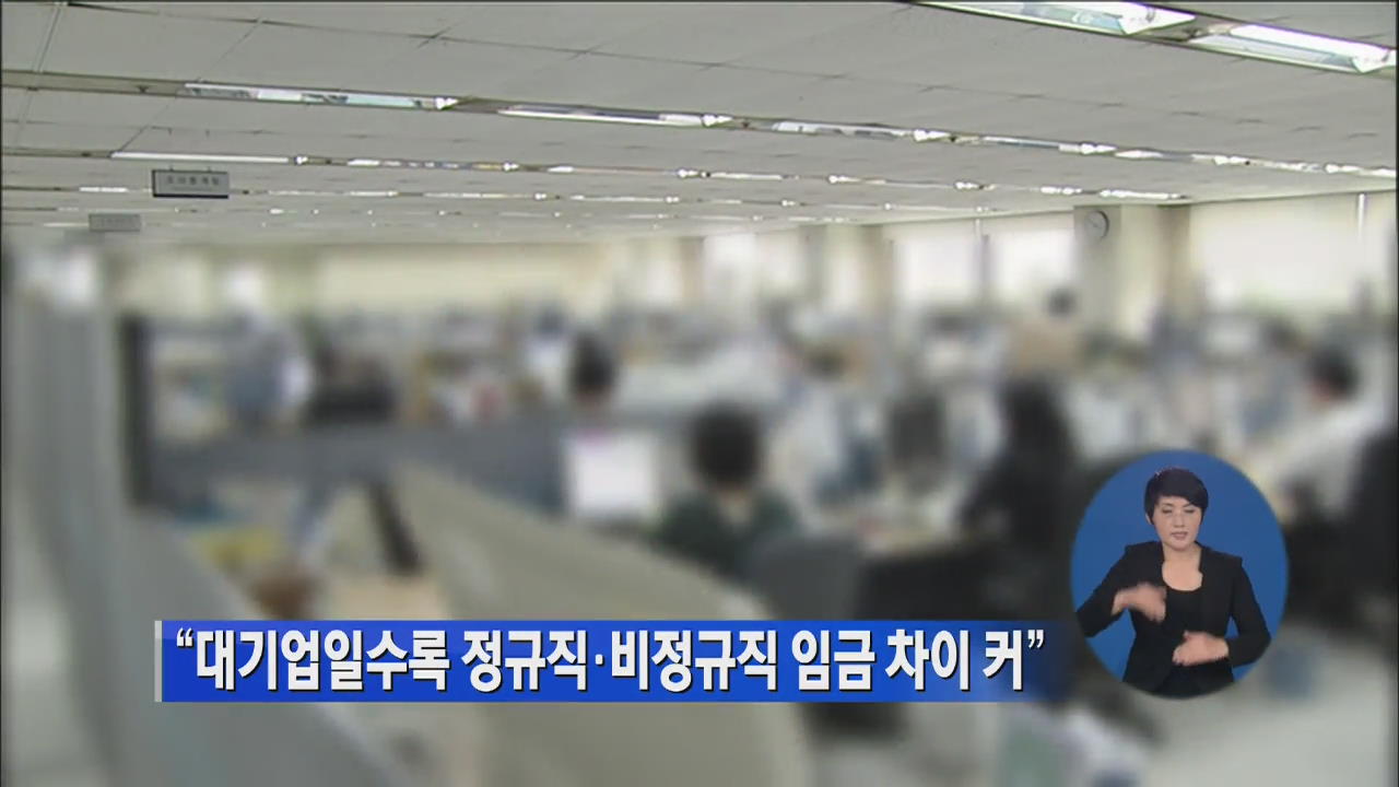 “대기업일수록 정규직·비정규직 임금 차이 커”