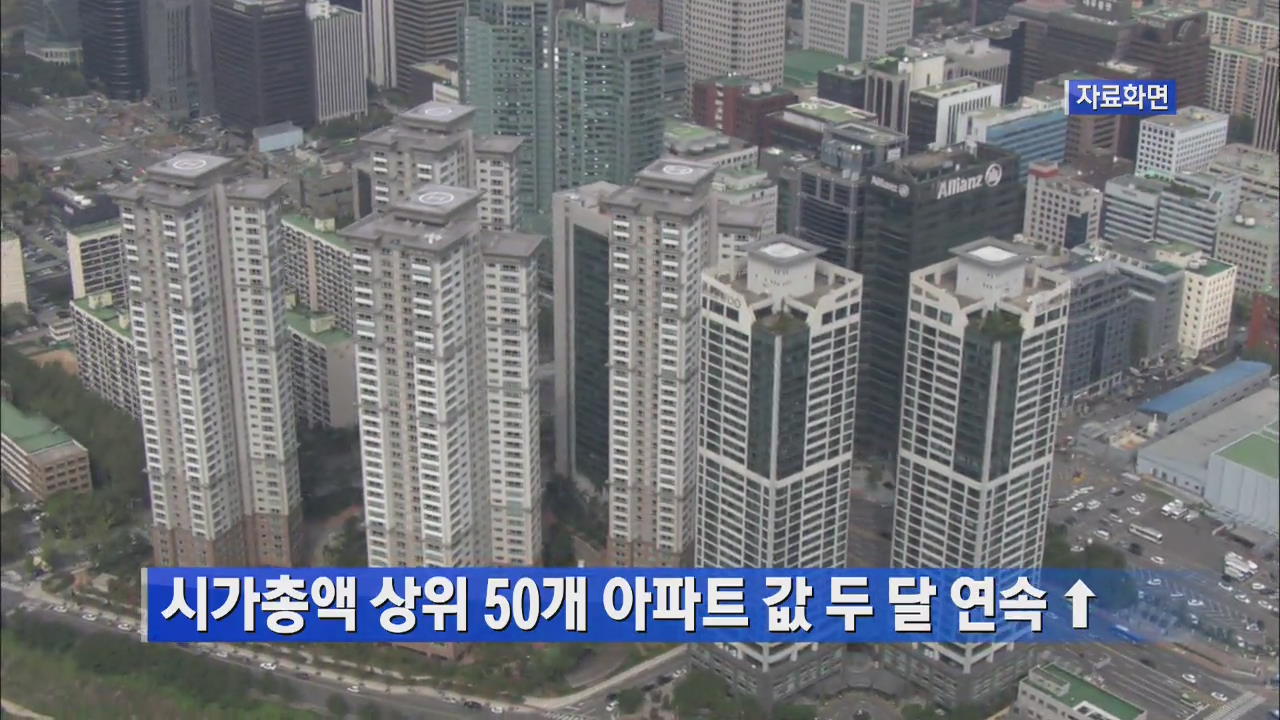 시가총액 상위 50개 아파트 값 두 달 연속 ↑