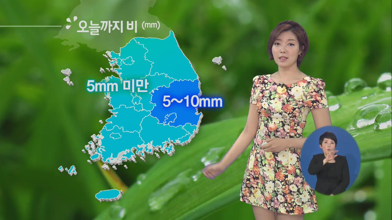 중부지방 대부분 비 그쳐…대부분 지역 선선
