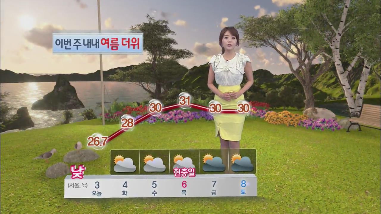 이번주 내내 여름 더위…내일 서울 낮기온 28도
