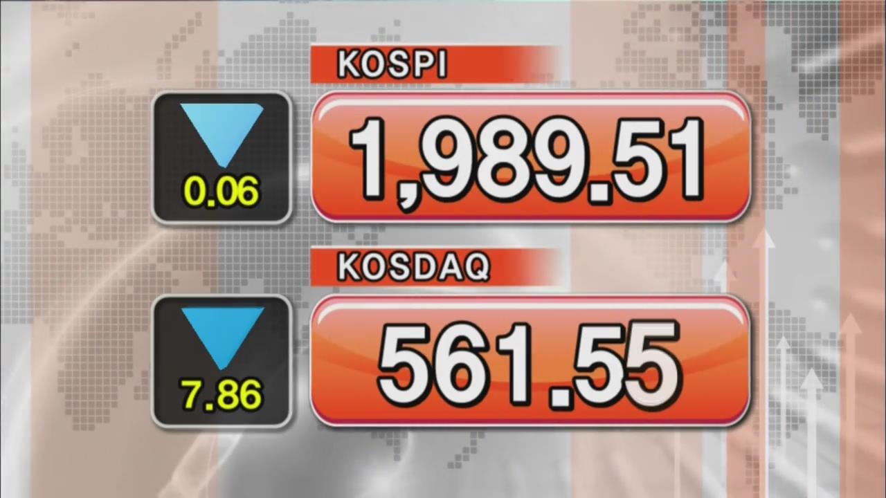 코스피 1,989.51 코스닥 561.55