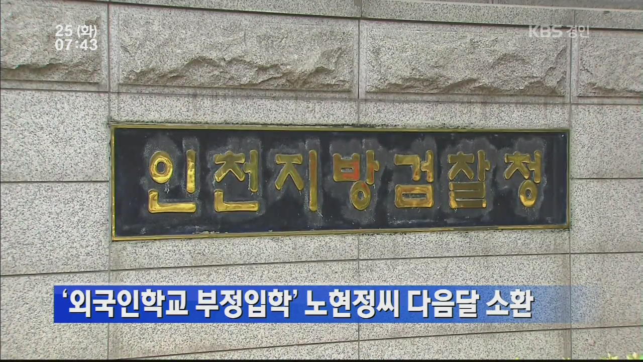 ‘외국인학교 부정입학’ 노현정씨 다음달 소환