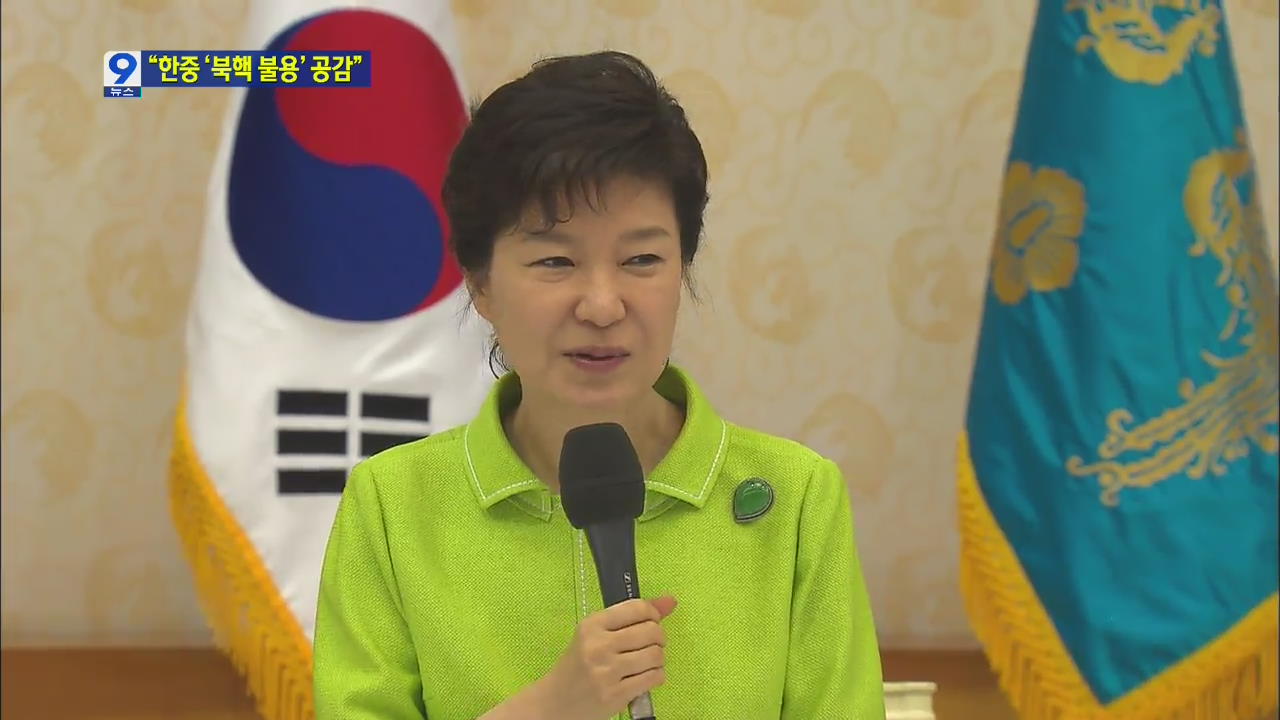 박 대통령 “한중, ‘북핵 절대 불가’ 공감했다”