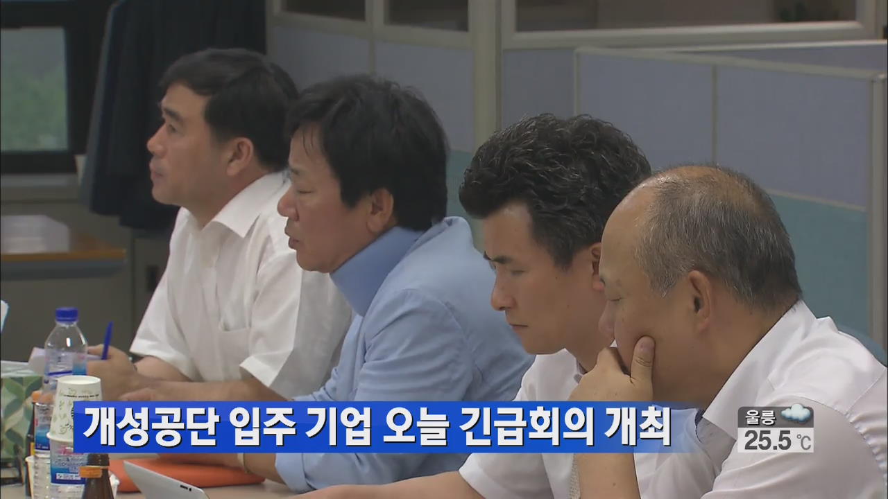 [생생경제]  개성공단 입주기업 오늘 긴급회의 개최