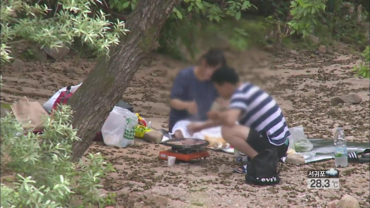 밥 짓고 낚시하고…청정계곡 불법행위 ‘몸살’