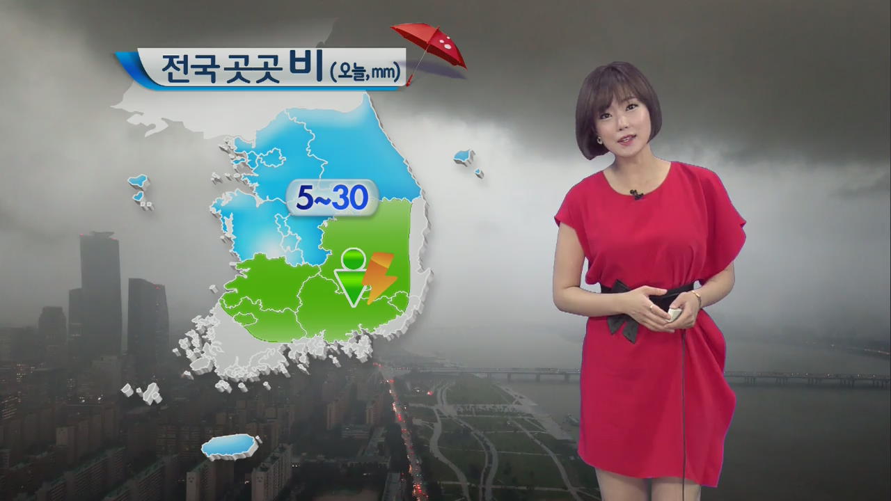 오늘 낮까지 전국 곳곳 비…대체로 무더위