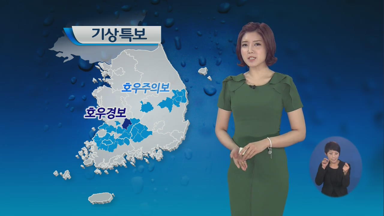 충남·호남·경북에 호우 특보…내일 오전까지 비