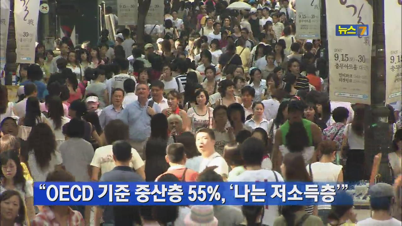 “OECD 기준 중산층 55%, 나는 저소득층”