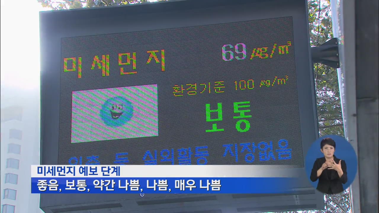 미세먼지 예보제 모레부터 수도권 시범 실시