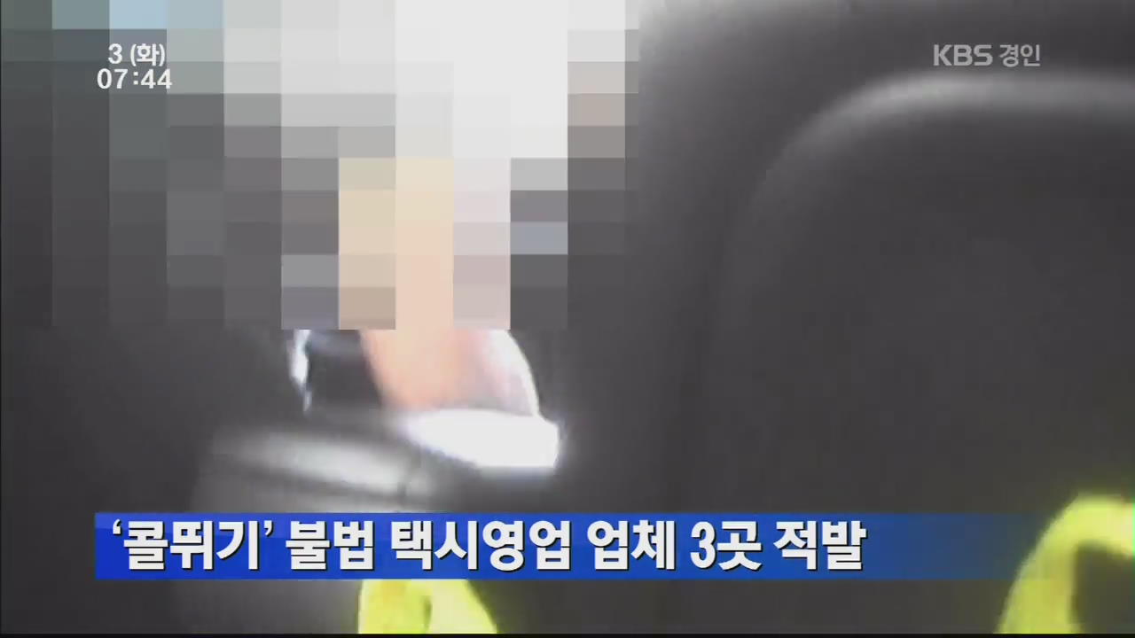 ‘콜뛰기’ 불법 택시영업 업체 3곳 적발