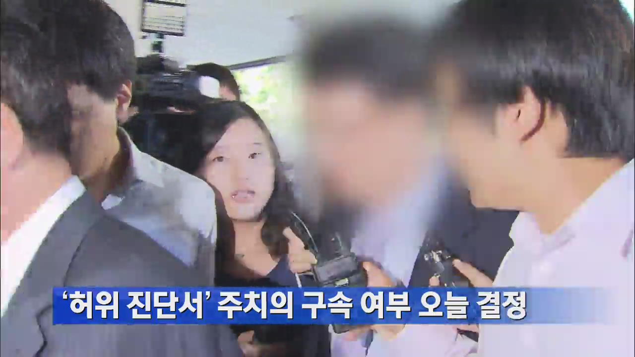 ‘허위 진단서’ 주치의 구속 여부 오늘 결정