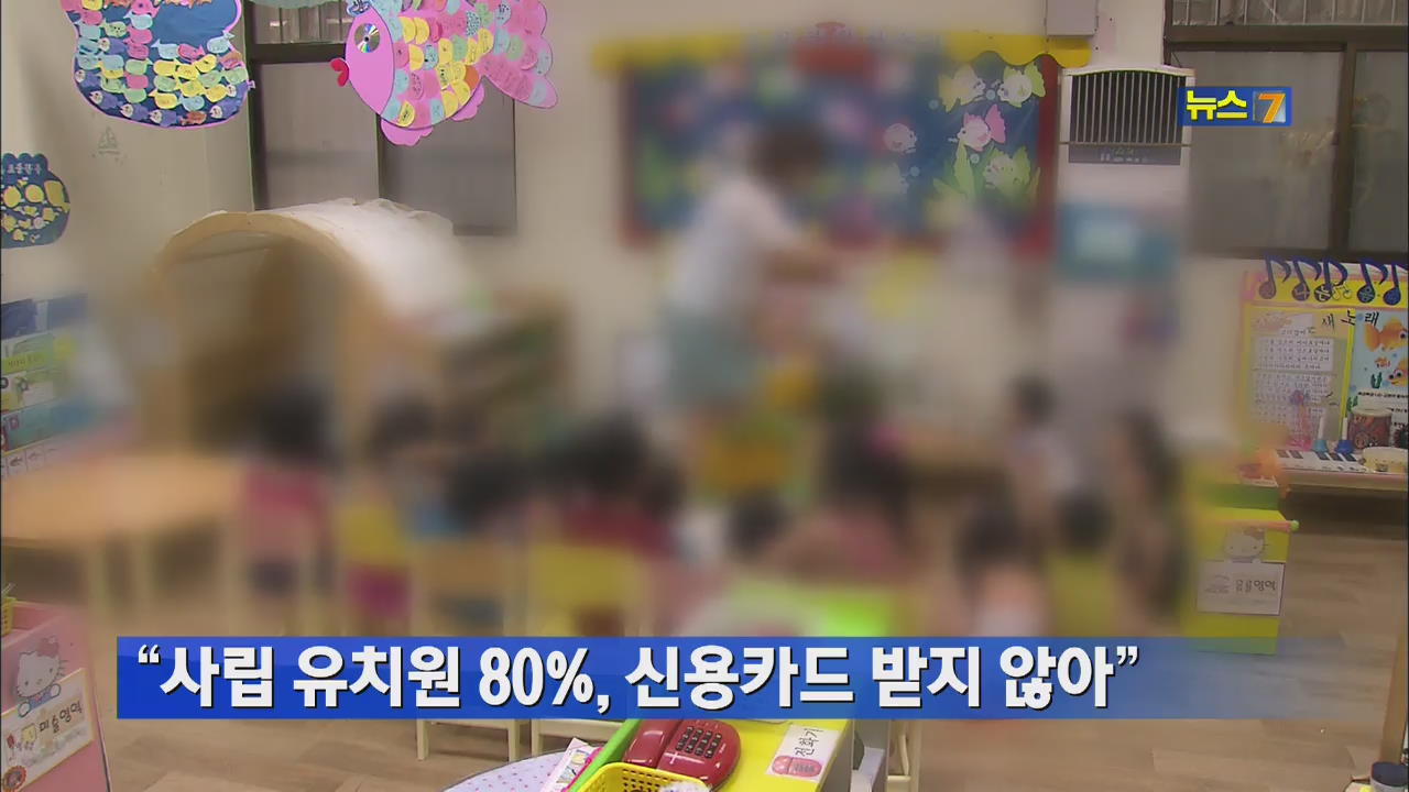 “사립 유치원 80%, 신용카드 받지 않아”