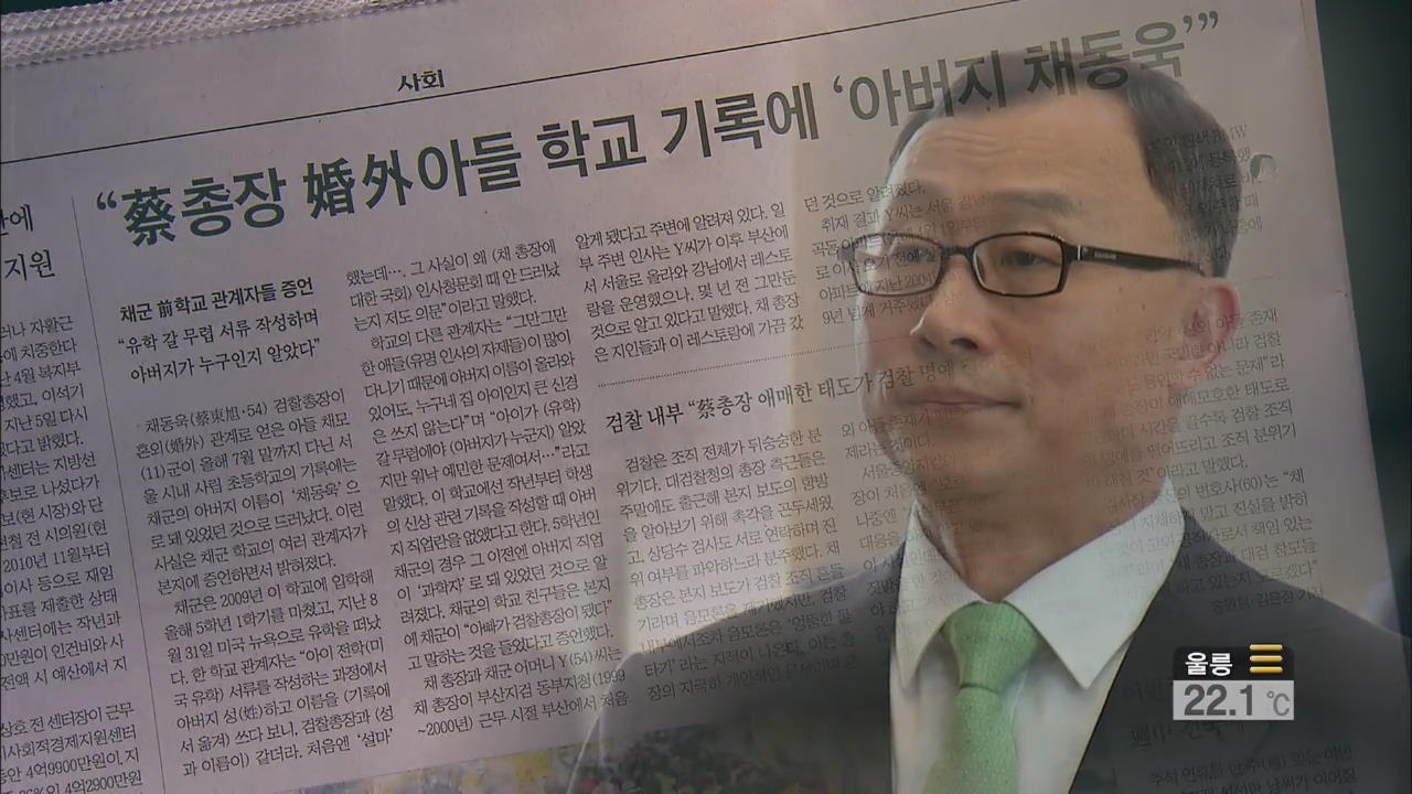 채동욱 총장 “유전자 검사 조속히 실시 추진”