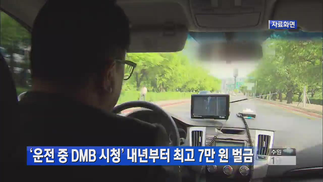 ‘운전 중 DMB 시청’ 내년부터 최고 7만 원 벌금