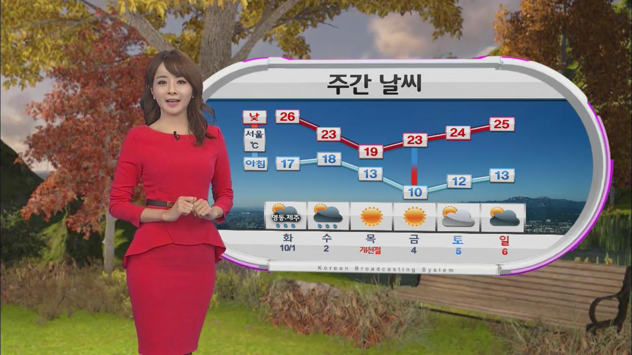 내일 오전 영동·제주 비…한낮 서울 26도·대구 27도