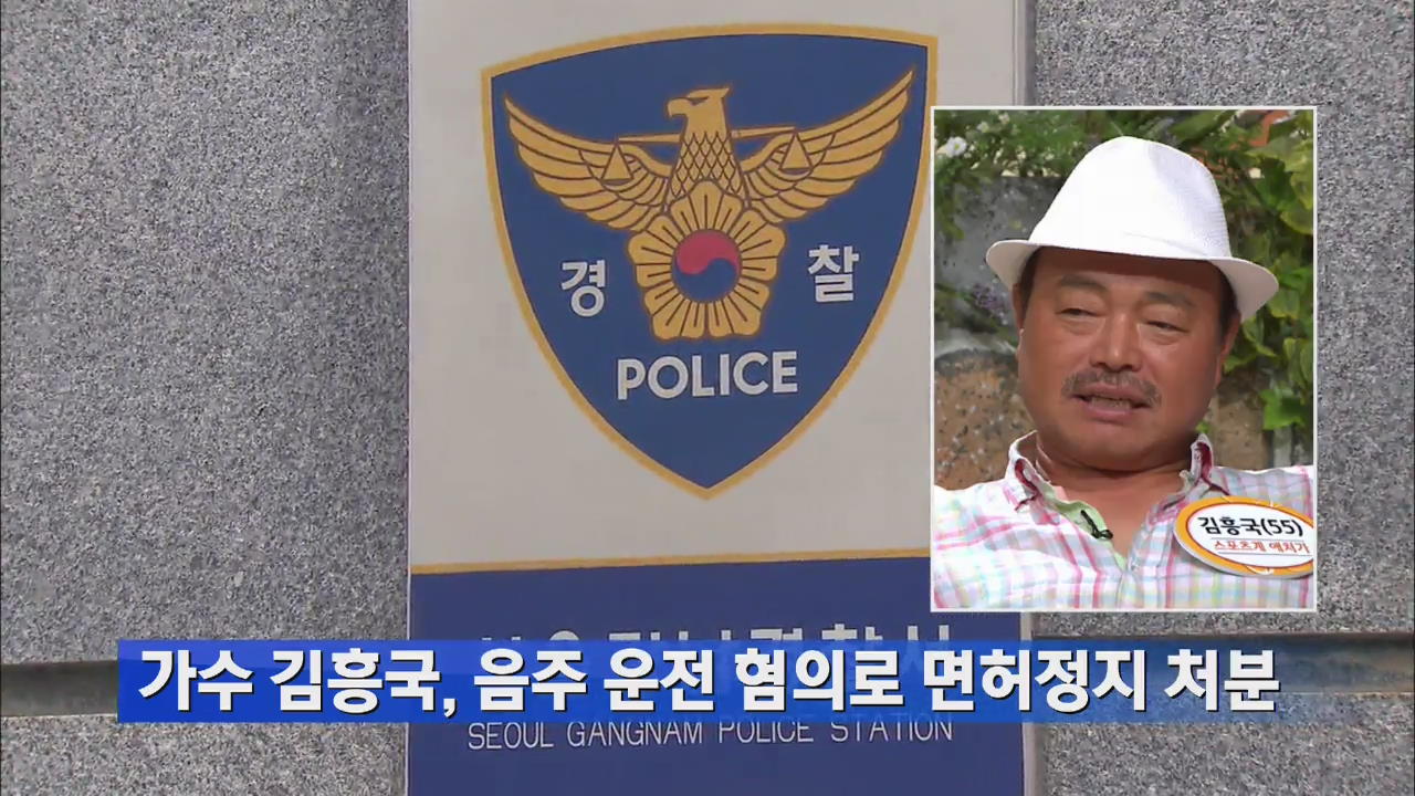 가수 김흥국, 음주운전 혐의로 면허정지 처분