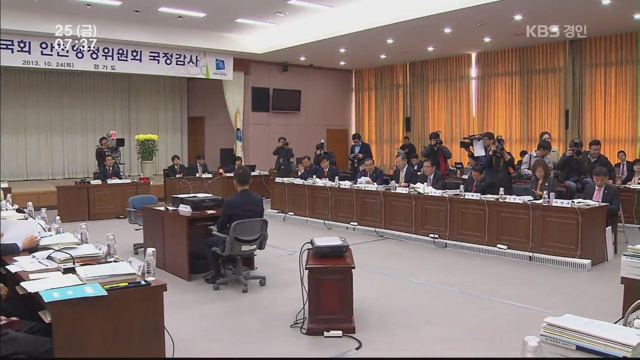 안행위, 경기도 국감 ‘재정위기’ 책임 추긍