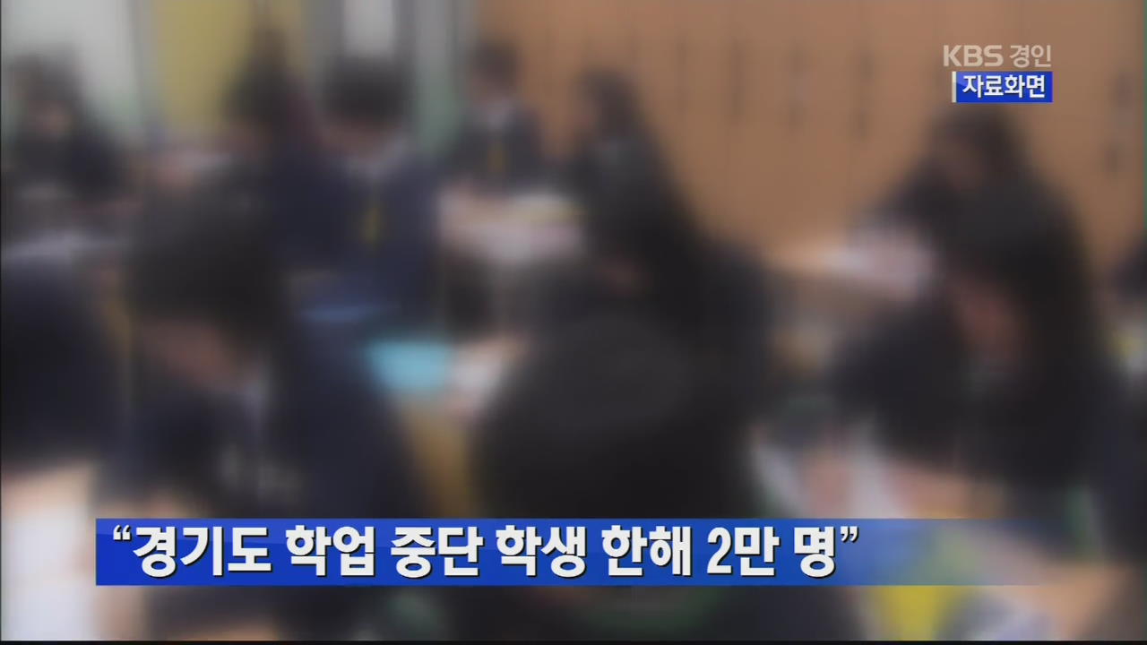 “경기도 학업 중단 학생 한해 2만 명”