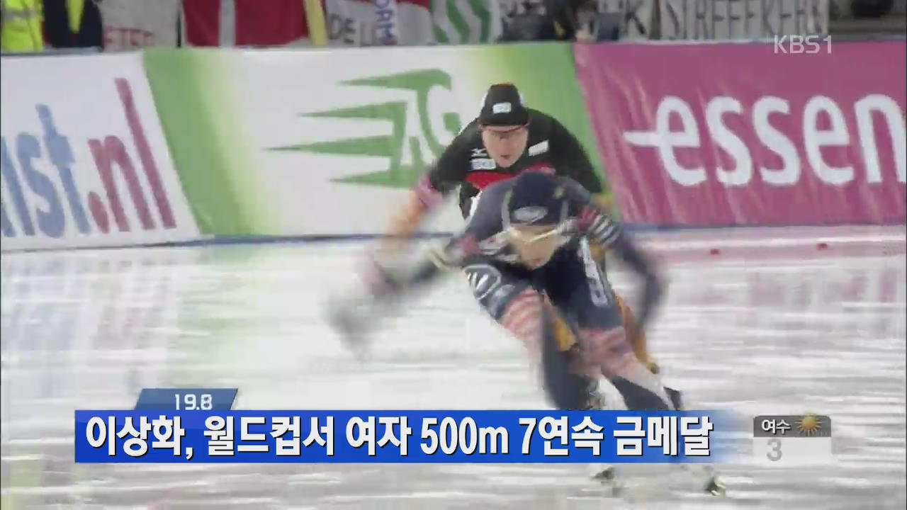 이상화, 월드컵서 여자 500m 7연속 금메달